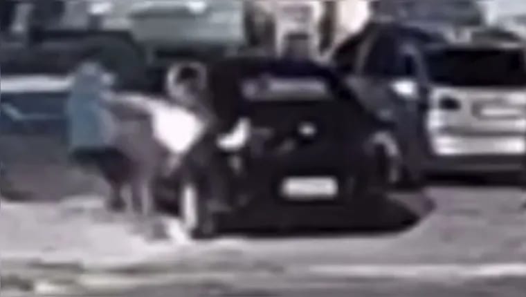 Câmera flagra PM atirando na ex-namorada em Santa Izabel